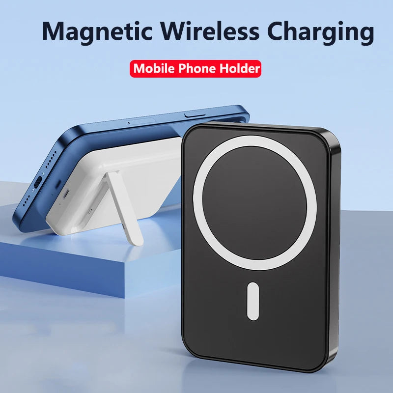 10000Mah Magsafe Power Bank Magnetic Wireless Charger Powerbank with Stand for Iphone 16 15 Samsung Huawei Xiaomi Mini Poverbank